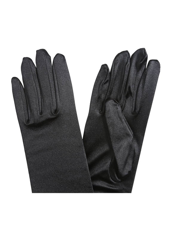 Satin Opera Gloves Above the Elbow 14.7 inches Black