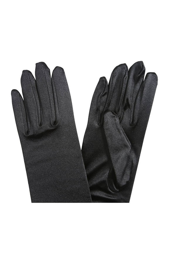 Satin Opera Gloves Above the Elbow 14.7 inches Black