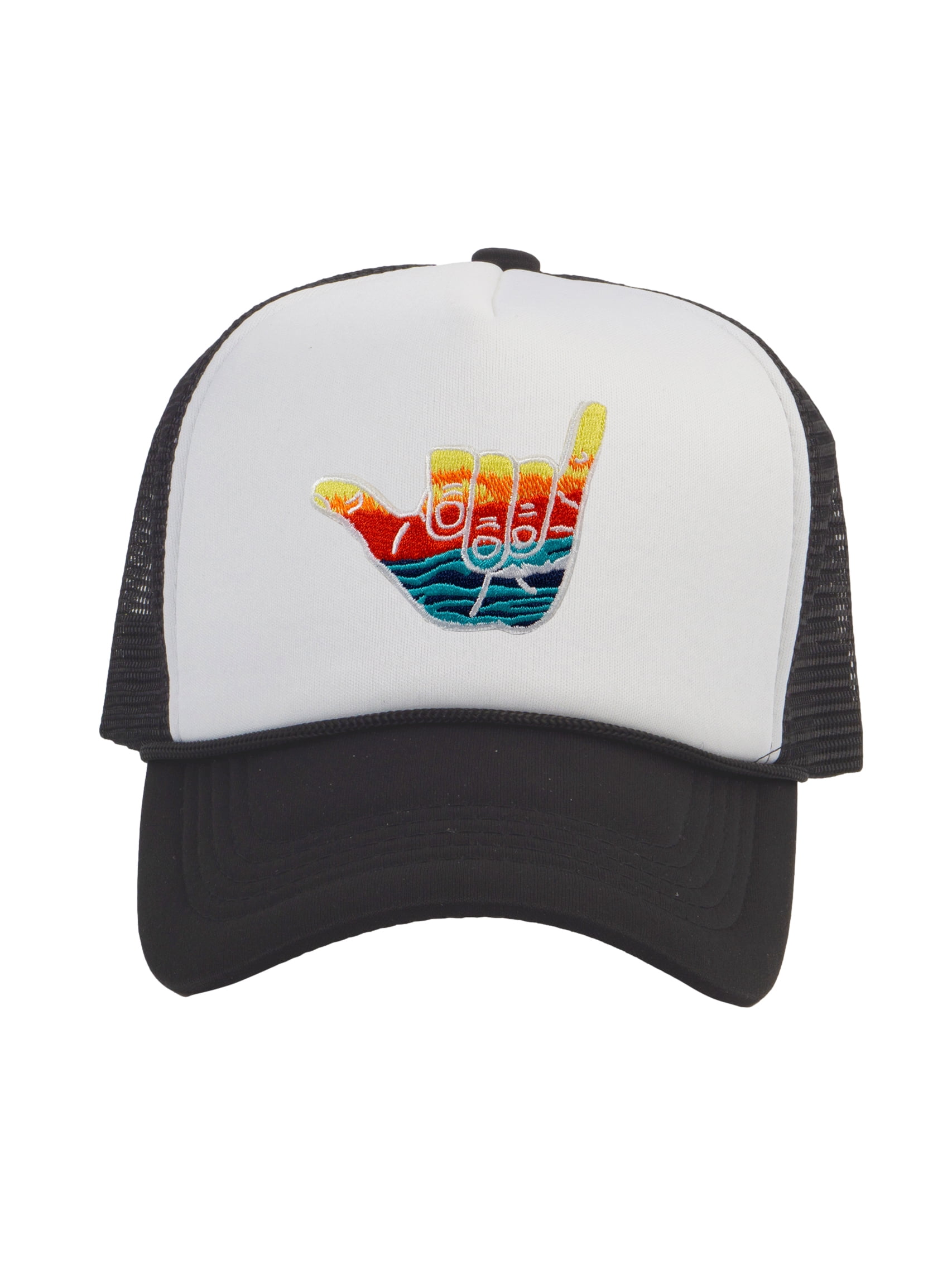 Gravity Threads Shaka Learn to Surf Patch Trucker Hat White/Black