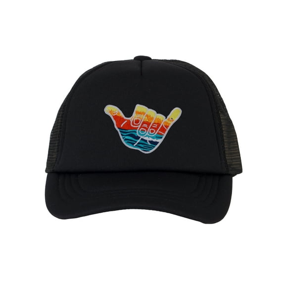 Gravity Threads Shaka Youth Adjustable Trucker Hat - Black