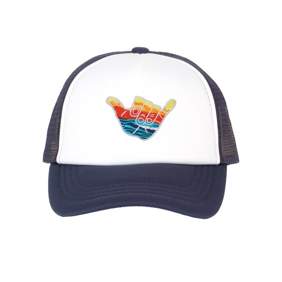 Gravity Threads Shaka Youth Adjustable Trucker Hat - Navy/White