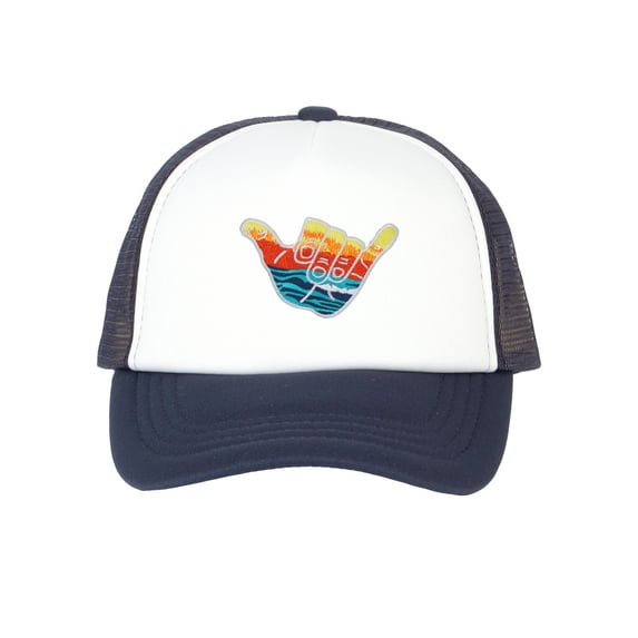 Gravity Threads Shaka Youth Adjustable Trucker Hat - Navy/White