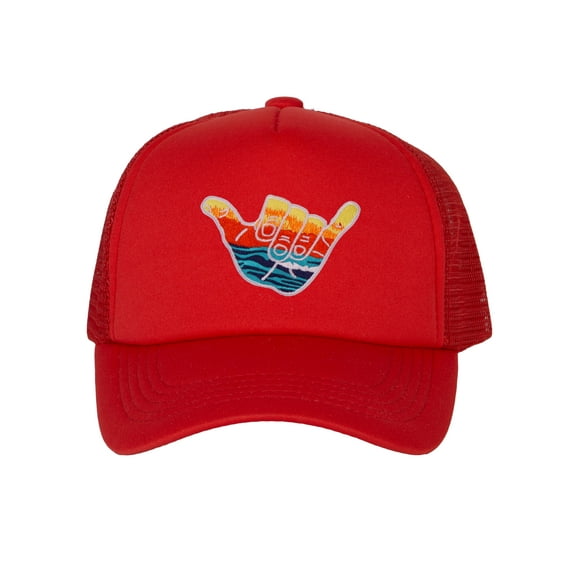 Gravity Threads Shaka Youth Adjustable Trucker Hat - Red