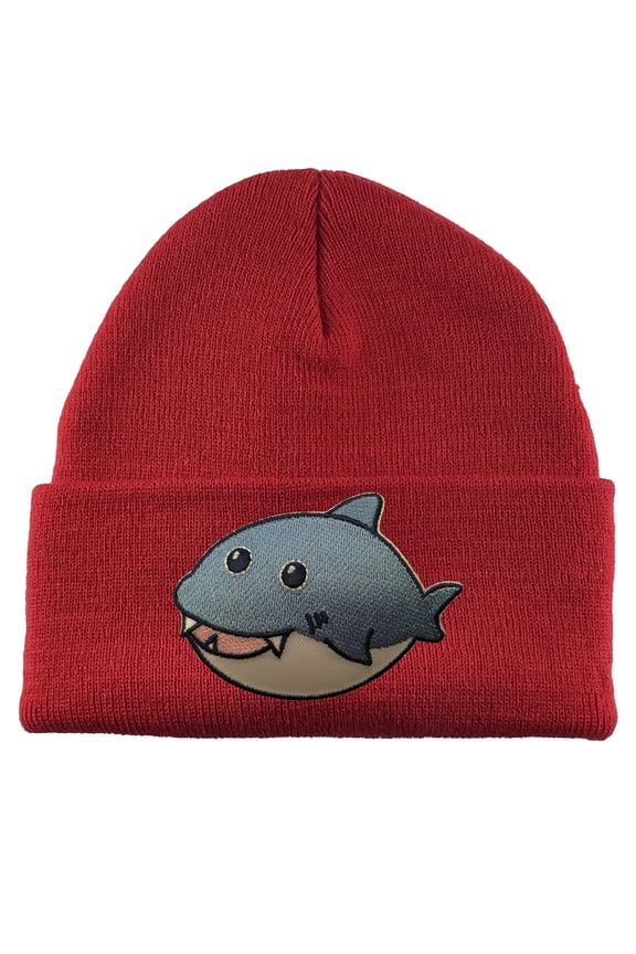 Shark Patch Cuffed Beanie - Red