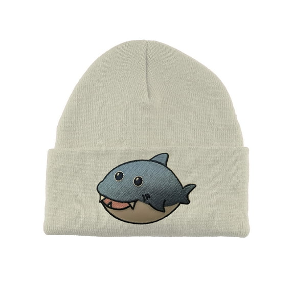 Gravity Threads Shark Patch Cuffed Beanie - White