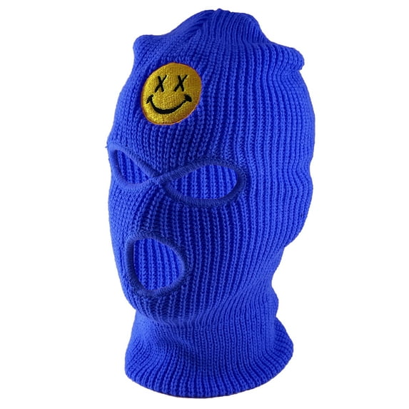 Gravity Threads Smile Face 3-Hole Ski Mask - Cross Eye - Royal