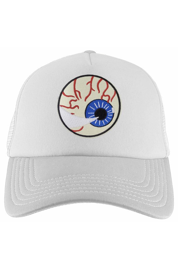 Eyeball Adjustable Trucker Hat - White