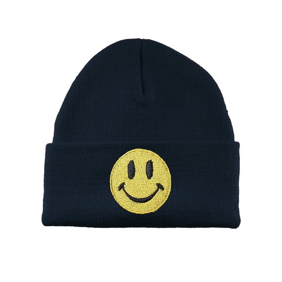 Gravity Threads Smile Face Beanie - Classic - Navy