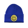 thumbnail image 1 of Gravity Threads Smile Face Beanie - Cross Eye - Royal, 1 of 2