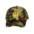 thumbnail image 1 of Gravity Threads Smile Face Embroidery Adjustable Trucker Hat - Camo, 1 of 4