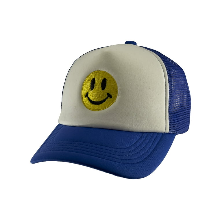 Gravity Threads Smile Face Black Adjustable Trucker Hat