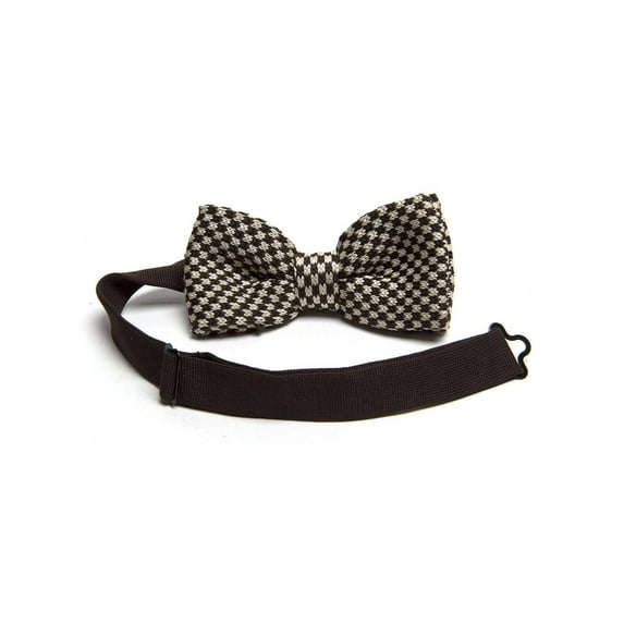 Gravity Threads Sophisticated Fashion Knit Bow Ties, Brown Beige Houndstooth