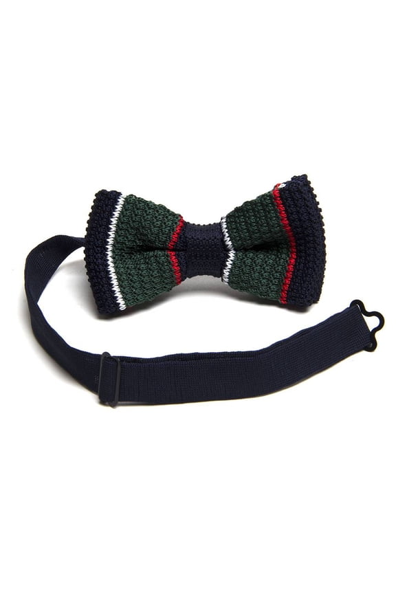Sophisticated Fashion Knit Bow Ties, Hunter Green Navy
