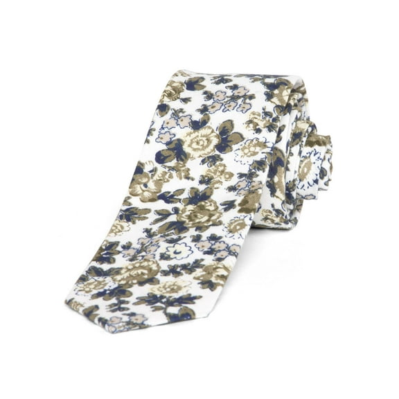 Gravity Threads Sophisticated Fashion Knit Skinny Neck Ties, Green Floral
