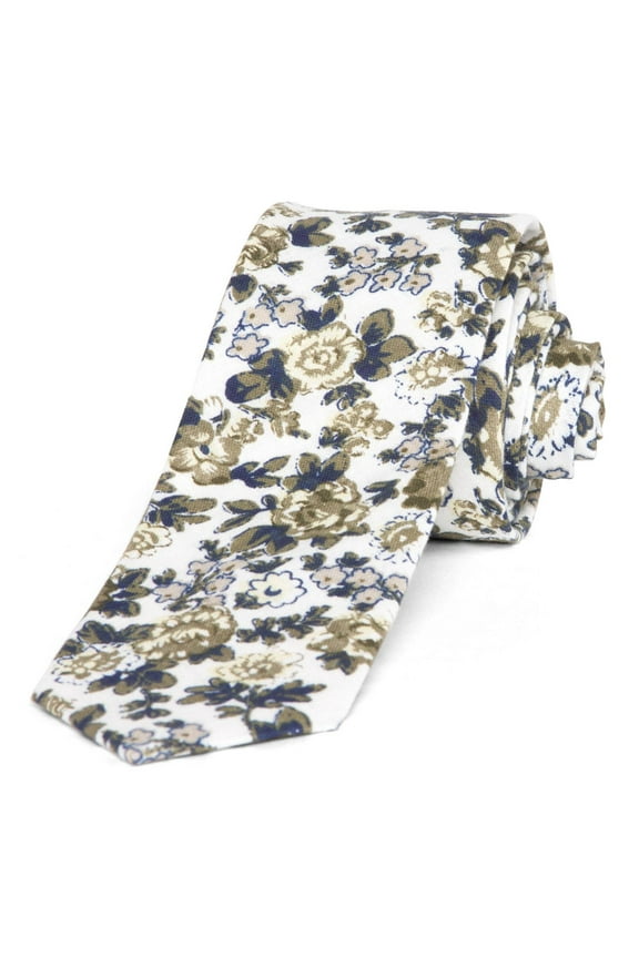 Sophisticated Fashion Knit Skinny Neck Ties, Green Floral