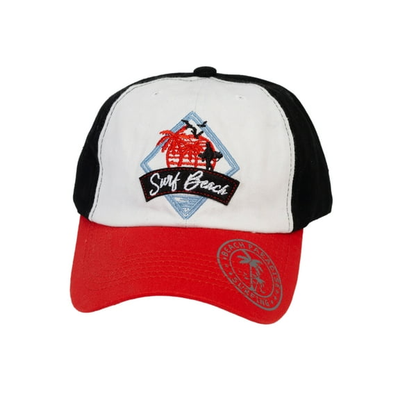 Gravity Threads Surf Beach Low Profile Adjustable Hat, Black/Red