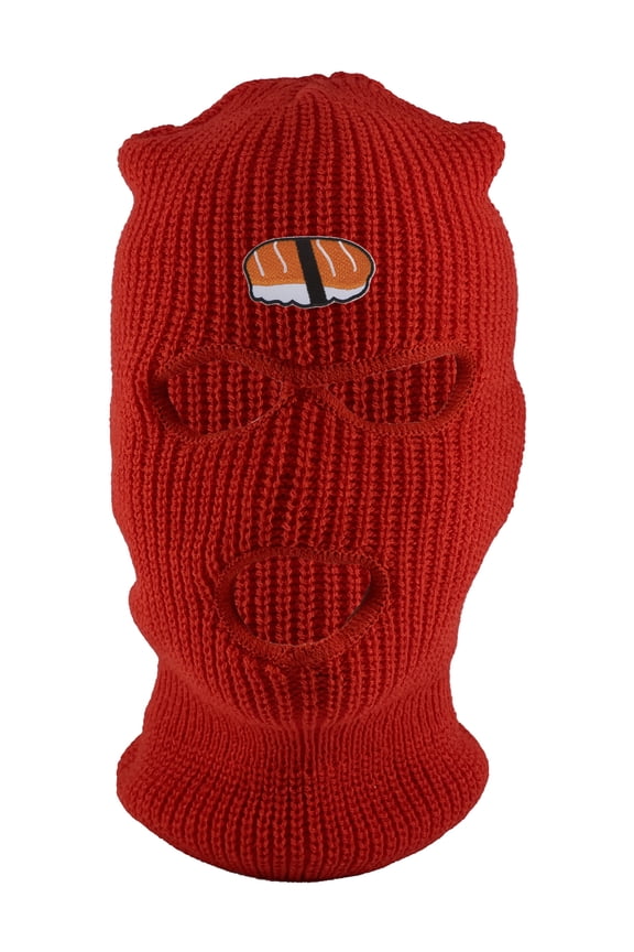 Sushi Roll 3-Hole Ski Mask - Red
