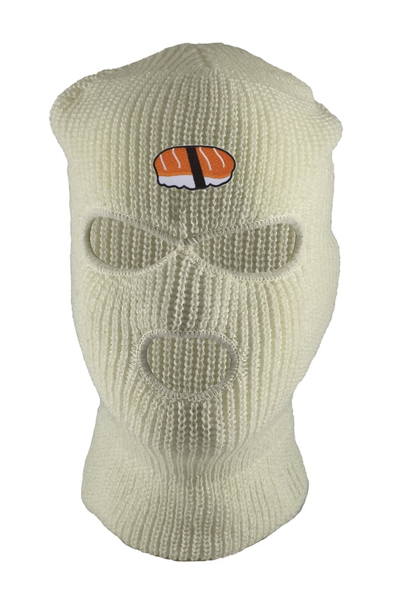Sushi Roll 3-Hole Ski Mask - White