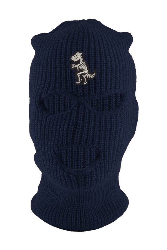 T-Rex Skeleton 3-Hole Ski Mask - Navy