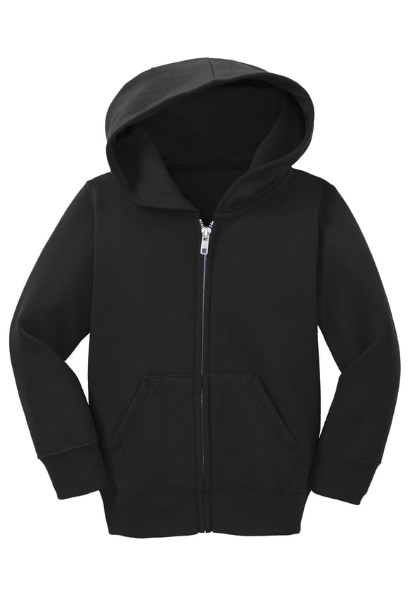 Toddler Fleece Zip-Up Hoodie Sweater - Jet Black - 2T