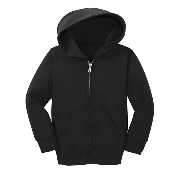 Gravity Threads Toddler Fleece Zip-Up Hoodie Sweater - Jet Black - 4T