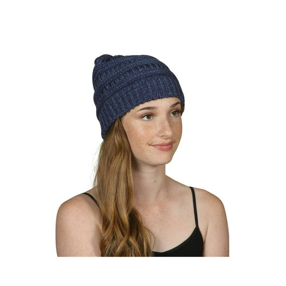 Gravity Threads Trendy Oversized Chunky Soft Beanie, Navy