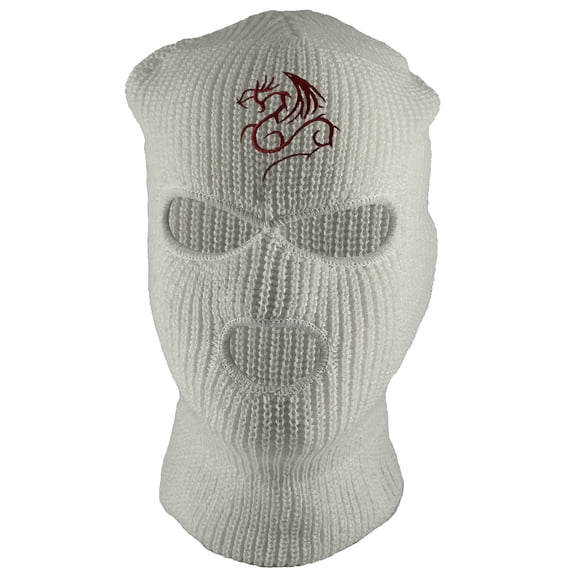 Gravity Threads Tribal Dragon 3-Hole Ski Mask - White