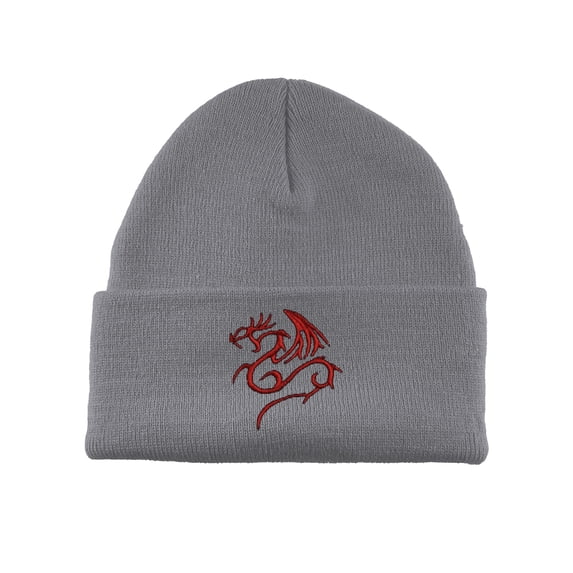 Gravity Threads Tribal Dragon Cuffed Beanie - Heather Grey