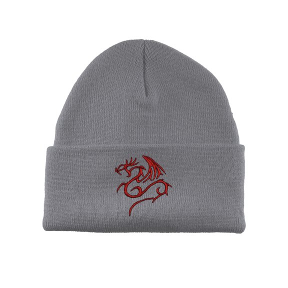 Gravity Threads Tribal Dragon Cuffed Beanie - Heather Grey