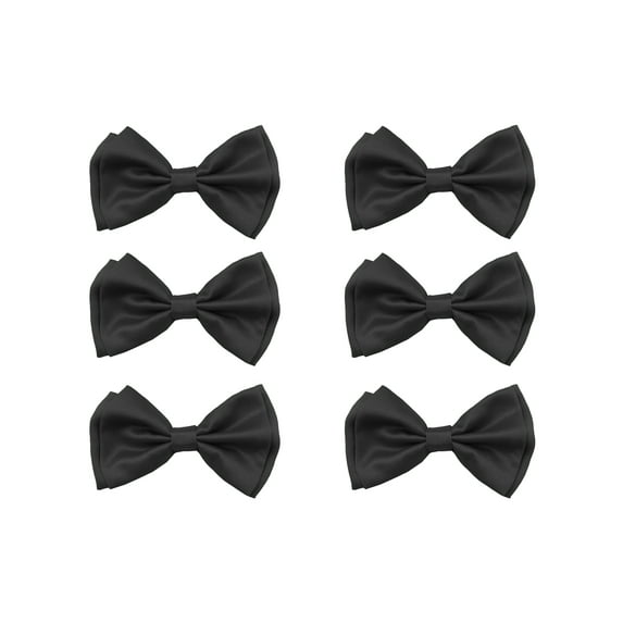 Gravity Threads Tuxedo Solid Color Bow Tie - 6 Pack - Black