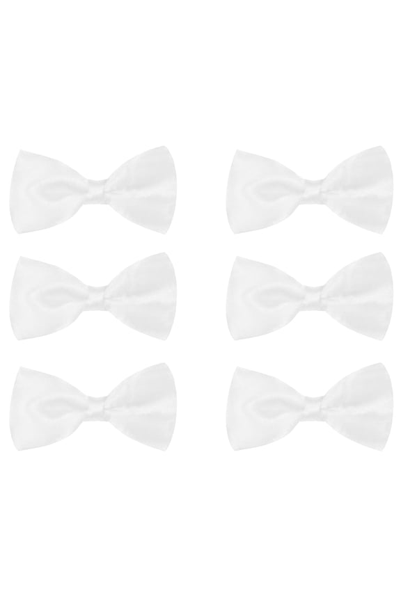 Tuxedo Solid Color Bow Tie - 6 Pack - White