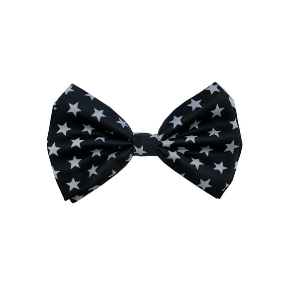 Gravity Threads Tuxedo Solid Color Bow Tie, Stars Black/White