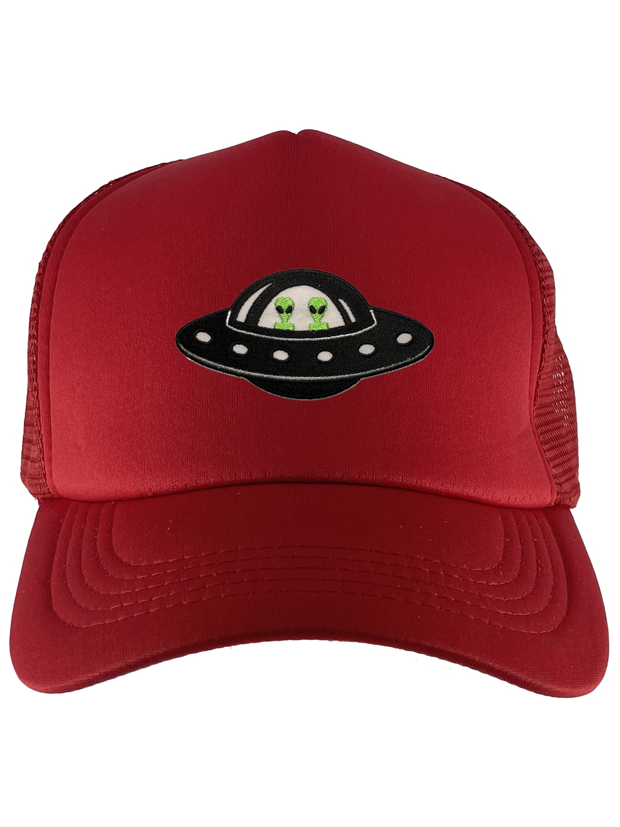 Gravity Threads UFO Alien Patch Adjustable Trucker Hat - Red - Walmart.com