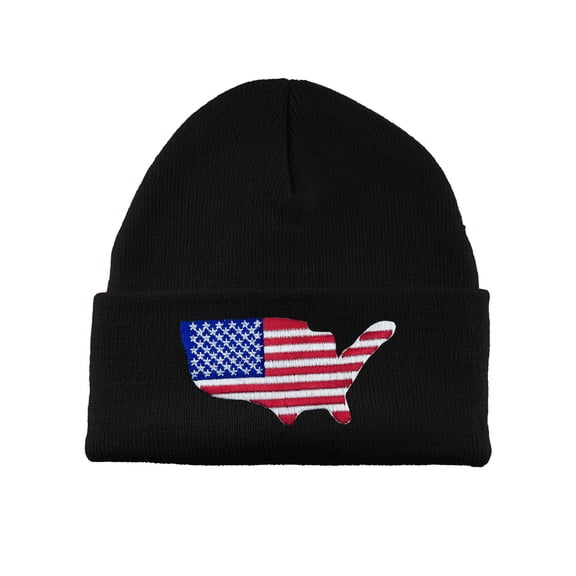 Gravity Threads USA Country Patch Cuffed Beanie - Black