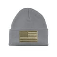 thumbnail image 1 of Gravity Threads USA Khaki Flag Patch Cuffed Beanie - Heather Grey, 1 of 3