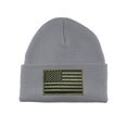 thumbnail image 1 of Gravity Threads USA Olive Flag Patch Cuffed Beanie - Heather Grey, 1 of 3