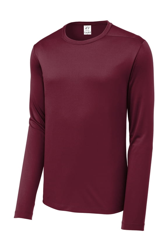 UV Protection Poly Pro Men's Long Sleeve Tee, Cardinal XL