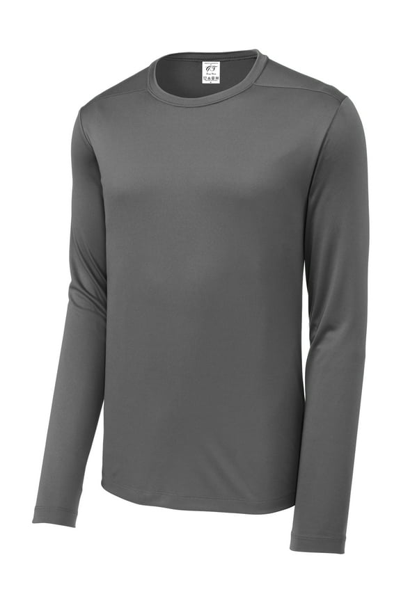 UV Protection Poly Pro Men's Long Sleeve Tee, Dark Smoke Grey 3XL