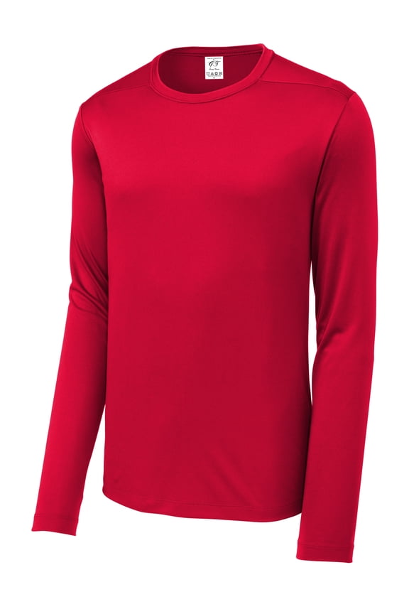 UV Protection Poly Pro Men's Long Sleeve Tee, True Red M