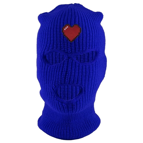 Gravity Threads Video Game Heart 3-Hole Ski Mask - Royal