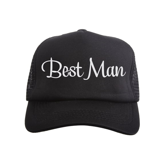 Gravity Threads Wedding Squad Adjustable Trucker Hat - Best Man - Black