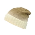 thumbnail image 1 of Gravity Threads Women's 2 Tone Beanie Chic Gradient Design, Beige/Ivory, 1 of 4