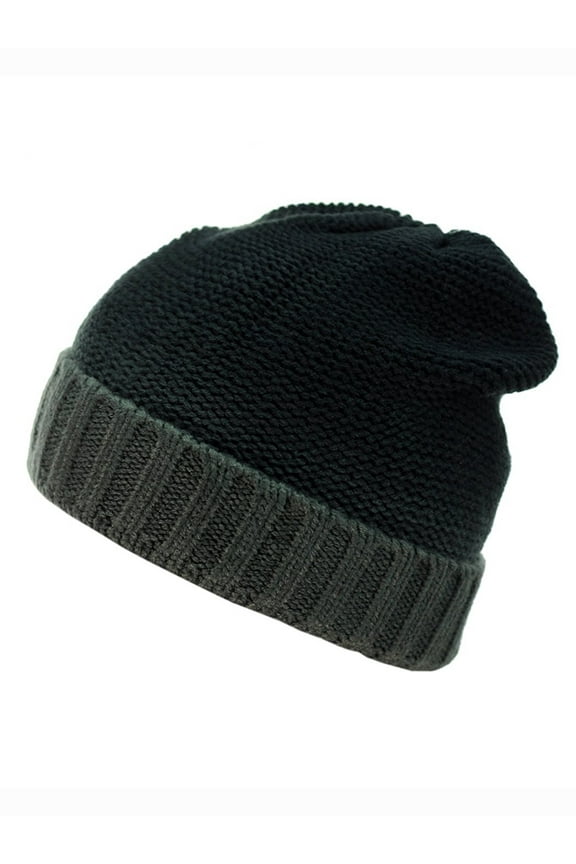 Women's 2 Tone Beanie Chic Gradient Design, Black/Grey
