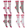 thumbnail image 1 of Gravity Threads Women's Breast Cancer Awareness Socks Pink Ribbon, 4 Pairs, 1 of 4