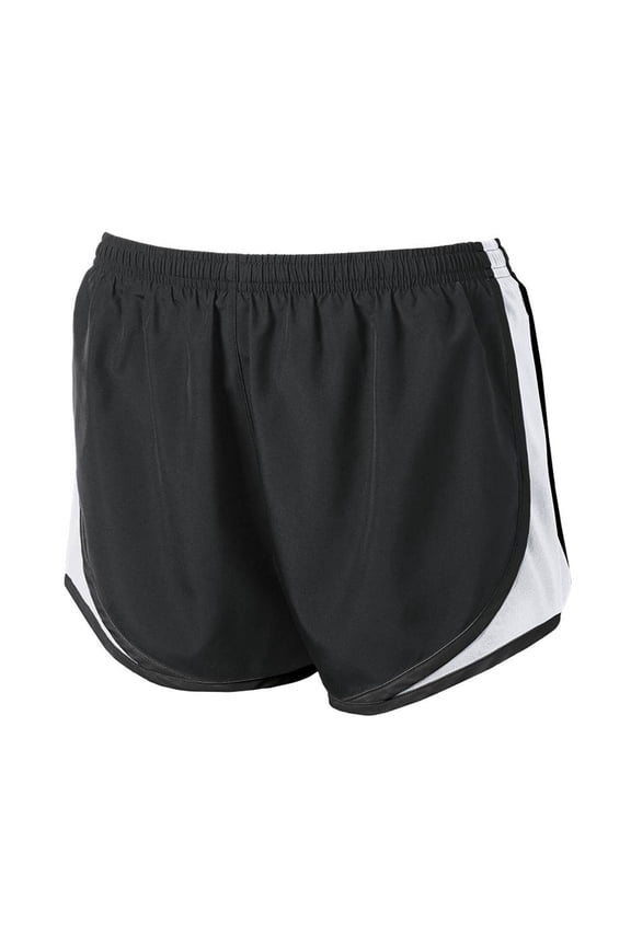 Womens Cadence Athletic Shorts - Black/White - Large