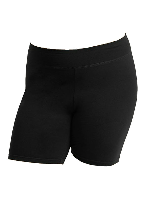 Womens Cotton 15 Inch Plus Size Legging Shorts - Black - X-Large