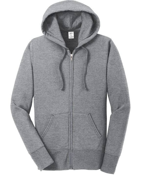 Womens Fleece Hooded Sweatshirt - Athletic Heather - Large