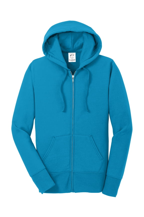 Womens Fleece Hooded Sweatshirt - Neon Blue - X-Large