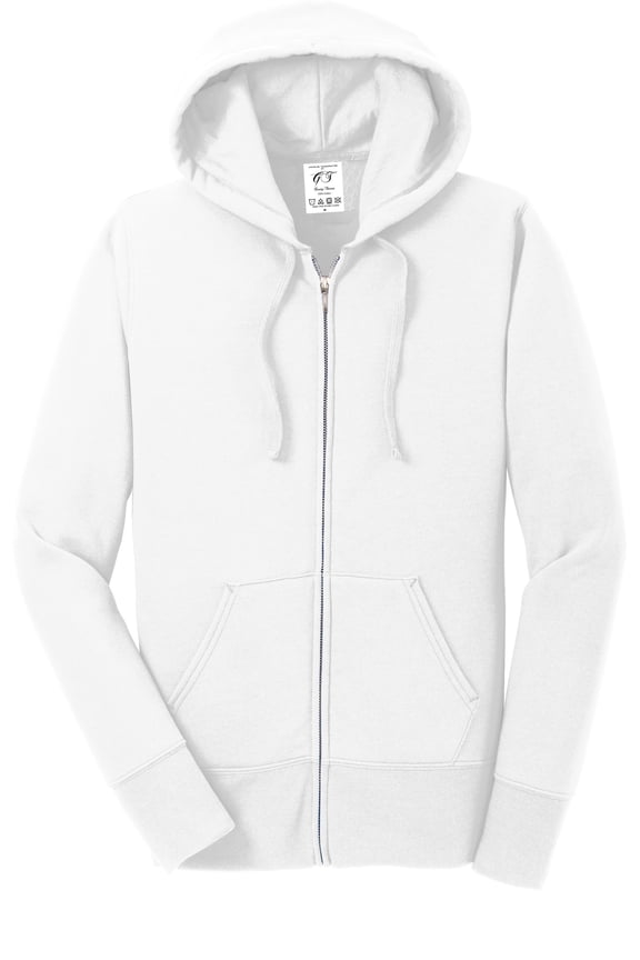 Womens Fleece Hooded Sweatshirt - White - Small