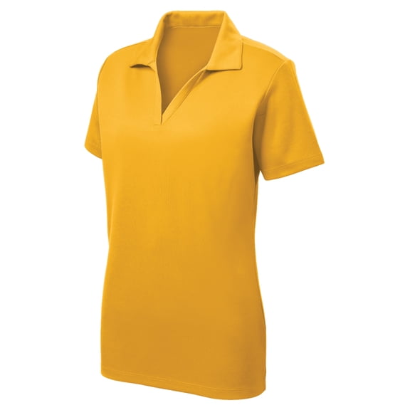 Gravity Threads Womens Racer Mesh Polo - Gold - Small